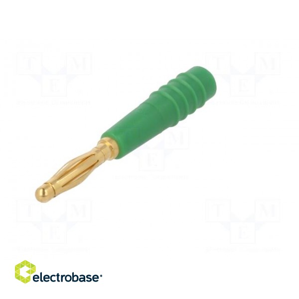 Plug | 2mm banana | 10A | 60V | green | Plating: gold-plated | 0.5mm2 image 2