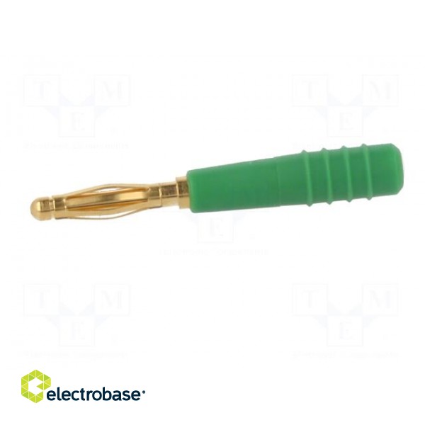 Plug | 2mm banana | 10A | 60V | green | Plating: gold-plated | 0.5mm2 фото 3