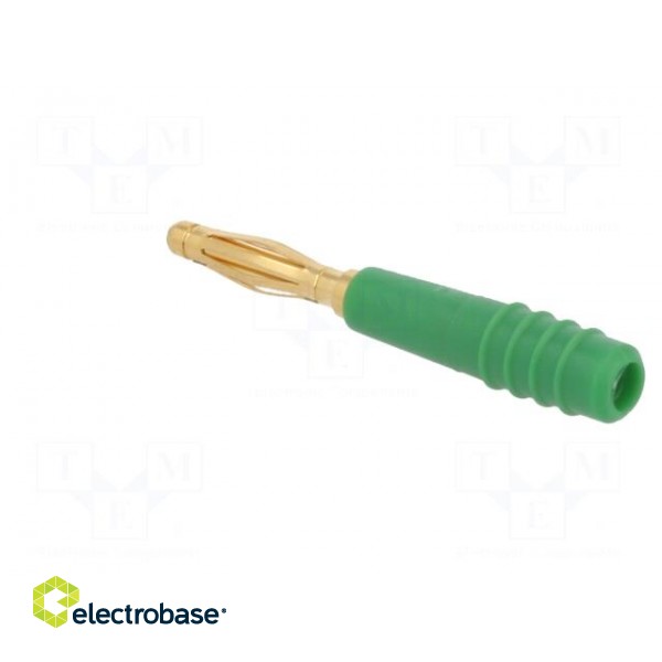Plug | 2mm banana | 10A | 60V | green | Plating: gold-plated | 0.5mm2 image 4