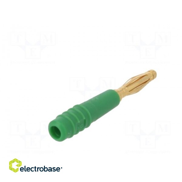 Plug | 2mm banana | 10A | 60V | green | Plating: gold-plated | 0.5mm2 image 6