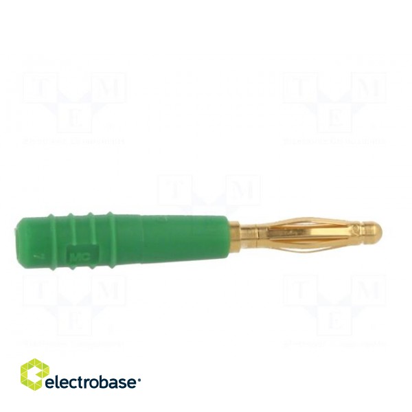 Plug | 2mm banana | 10A | 60V | green | Plating: gold-plated | 0.5mm2 фото 7