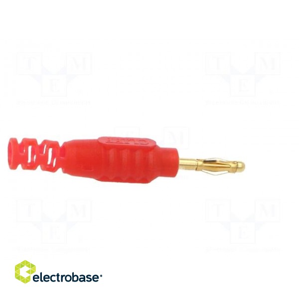 Plug | 2mm banana | 10A | 30VAC | 60VDC | red | Connection: soldering фото 1
