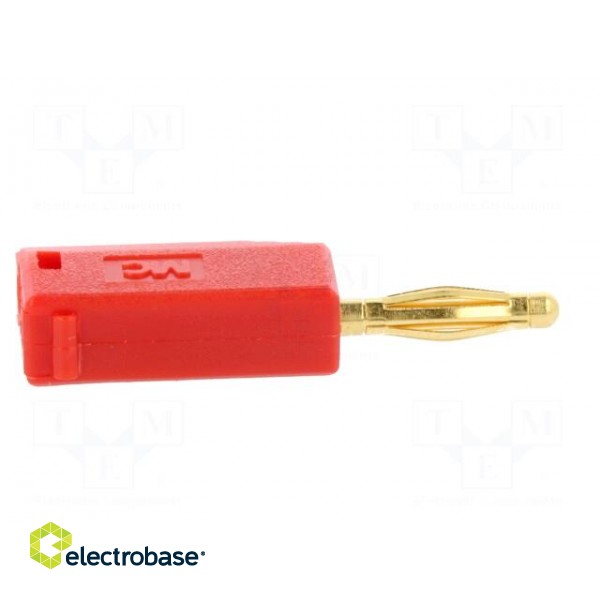 Plug | 2mm banana | 10A | 60V | red | Plating: gold-plated | 0.5mm2 image 7