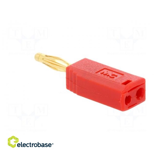 Plug | 2mm banana | 10A | 30VAC | 60VDC | red | gold-plated | 0.5mm2 image 4