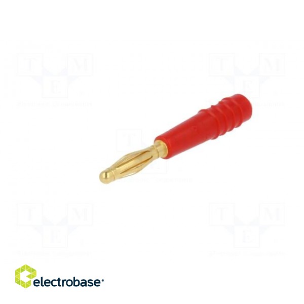 Plug | 2mm banana | 10A | 60V | red | Plating: gold-plated | 0.5mm2 paveikslėlis 2
