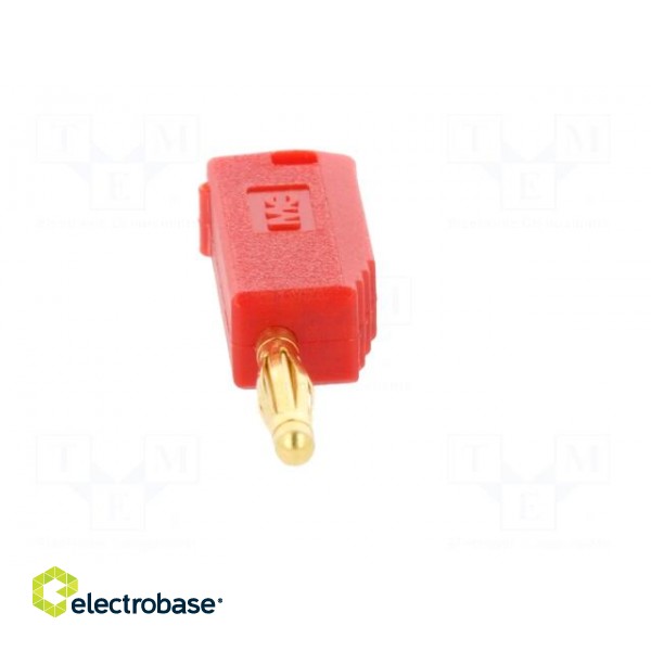Plug | 2mm banana | 10A | 60V | red | Plating: gold-plated | 0.5mm2 фото 9