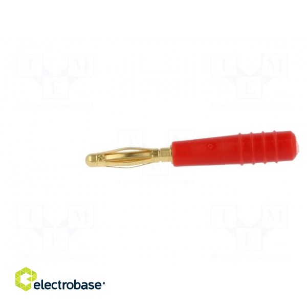 Plug | 2mm banana | 10A | 60V | red | Plating: gold-plated | 0.5mm2 image 3