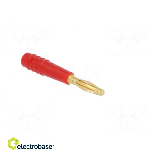 Plug | 2mm banana | 10A | 60V | red | Plating: gold-plated | 0.5mm2 фото 8