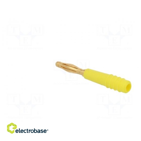 Plug | 2mm banana | 10A | 60V | yellow | Plating: gold-plated | 0.5mm2 фото 4