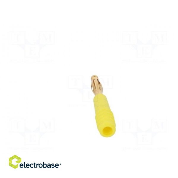 Plug | 2mm banana | 10A | 60V | yellow | Plating: gold-plated | 0.5mm2 paveikslėlis 5