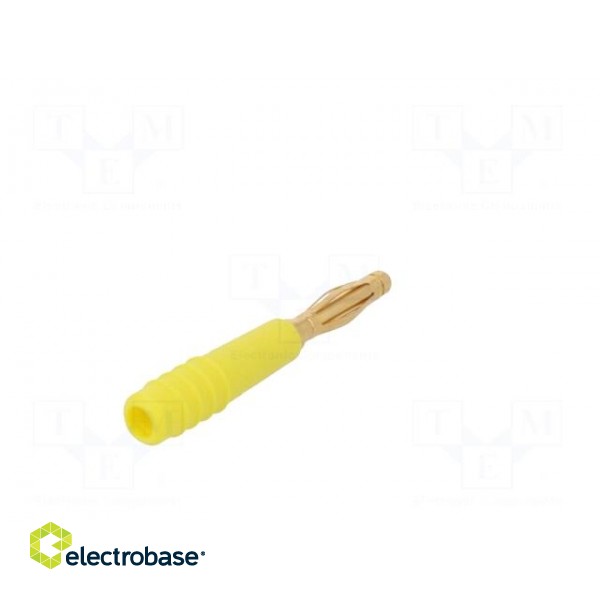 Plug | 2mm banana | 10A | 30VAC | 60VDC | yellow | gold-plated | 0.5mm2 image 6