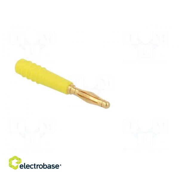 Plug | 2mm banana | 10A | 60V | yellow | Plating: gold-plated | 0.5mm2 фото 8