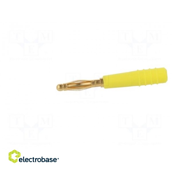 Plug | 2mm banana | 10A | 60V | yellow | Plating: gold-plated | 0.5mm2 paveikslėlis 3