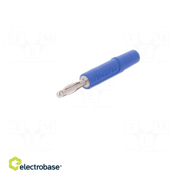 Plug | 2mm banana | 10A | 33VAC | 70VDC | blue | nickel plated | -25÷90°C image 2