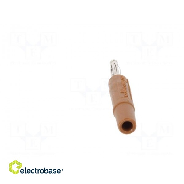 Plug | 2mm banana | 10A | 70VDC | brown | Plating: nickel plated | Ø: 2mm фото 5