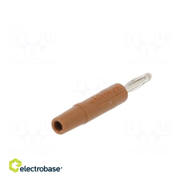 Plug | 2mm banana | 10A | 70VDC | brown | Plating: nickel plated | Ø: 2mm paveikslėlis 6