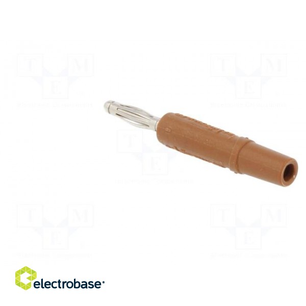 Plug | 2mm banana | 10A | 33VAC | 70VDC | brown | nickel plated | -25÷90°C image 4