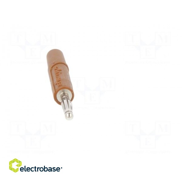 Plug | 2mm banana | 10A | 33VAC | 70VDC | brown | nickel plated | -25÷90°C image 9