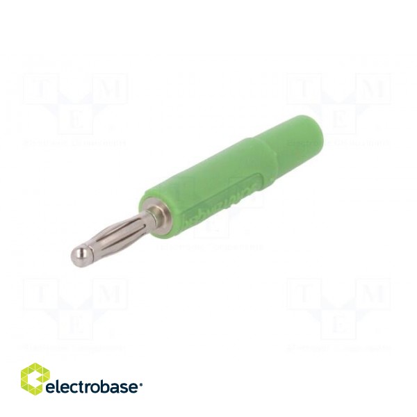 Plug | 2mm banana | 10A | 70VDC | green | Plating: nickel plated | Ø: 2mm фото 2