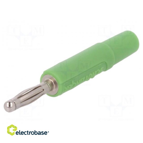 Plug | 2mm banana | 10A | 33VAC | 70VDC | green | nickel plated | -25÷90°C image 1