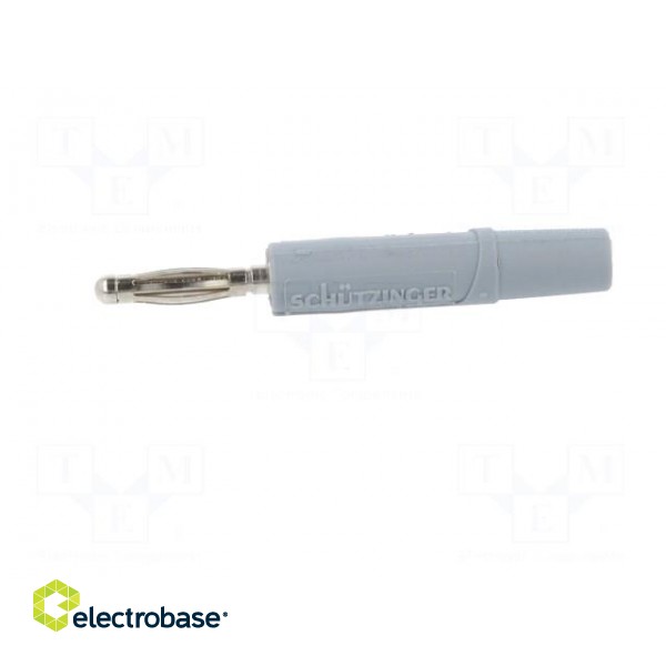 Plug | 2mm banana | 10A | 70VDC | grey | Plating: nickel plated | Ø: 2mm image 3