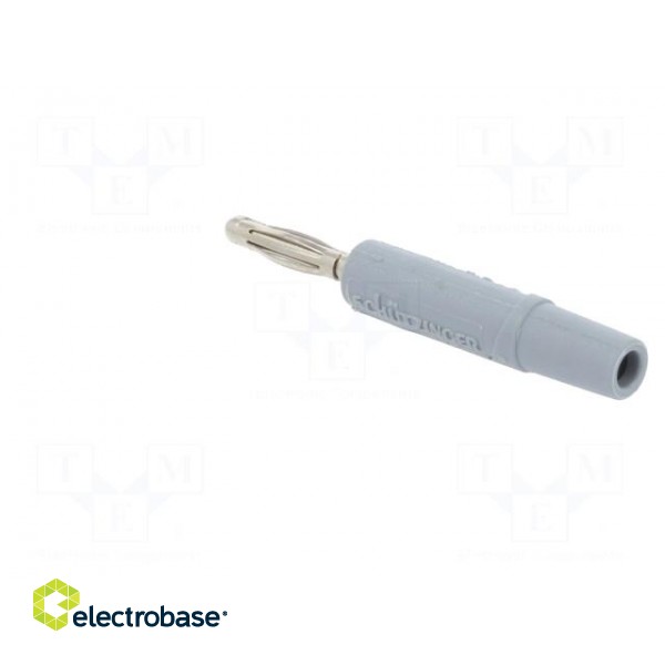 Plug | 2mm banana | 10A | 33VAC | 70VDC | grey | nickel plated | -25÷90°C image 4
