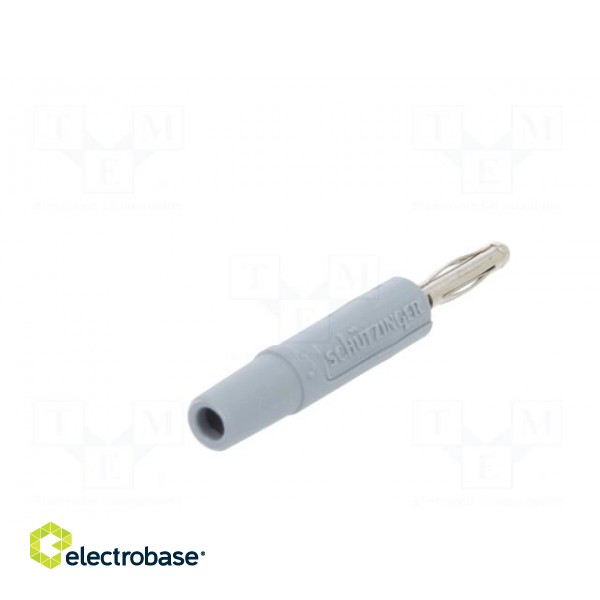 Plug | 2mm banana | 10A | 33VAC | 70VDC | grey | nickel plated | -25÷90°C image 6