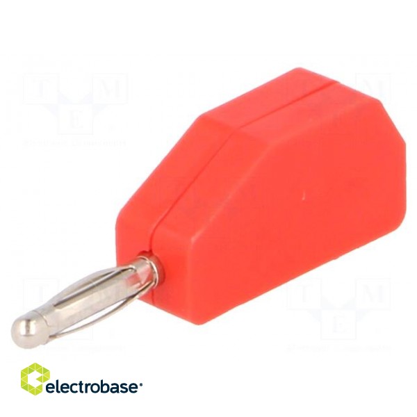 Plug | 2mm banana | 10A | 33VAC | 70VDC | red | Connection: soldering фото 1
