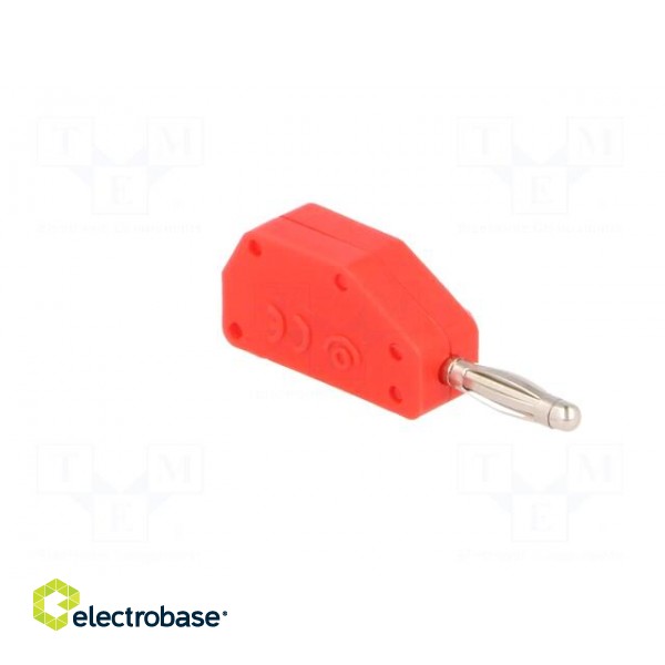 Plug | 2mm banana | 10A | 33VAC | 70VDC | red | Connection: soldered image 8