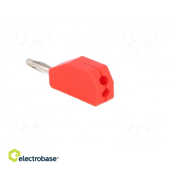 Plug | 2mm banana | 10A | 33VAC | 70VDC | red | Connection: soldered image 4