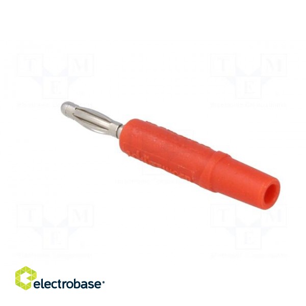 Plug | 2mm banana | 10A | 70VDC | red | Plating: nickel plated | -25÷90°C фото 4