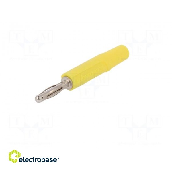 Plug | 2mm banana | 10A | 70VDC | yellow | Plating: nickel plated | Ø: 2mm фото 2