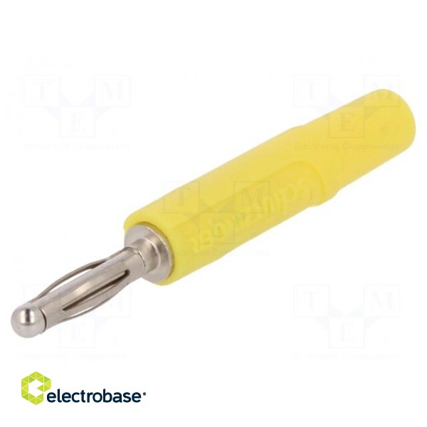 Plug | 2mm banana | 10A | 70VDC | yellow | Plating: nickel plated | Ø: 2mm image 1