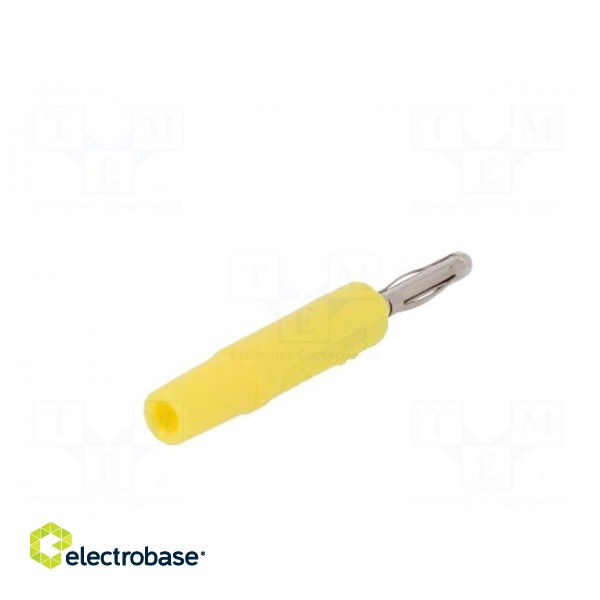 Plug | 2mm banana | 10A | 33VAC | 70VDC | yellow | nickel plated | Ø: 2mm image 6