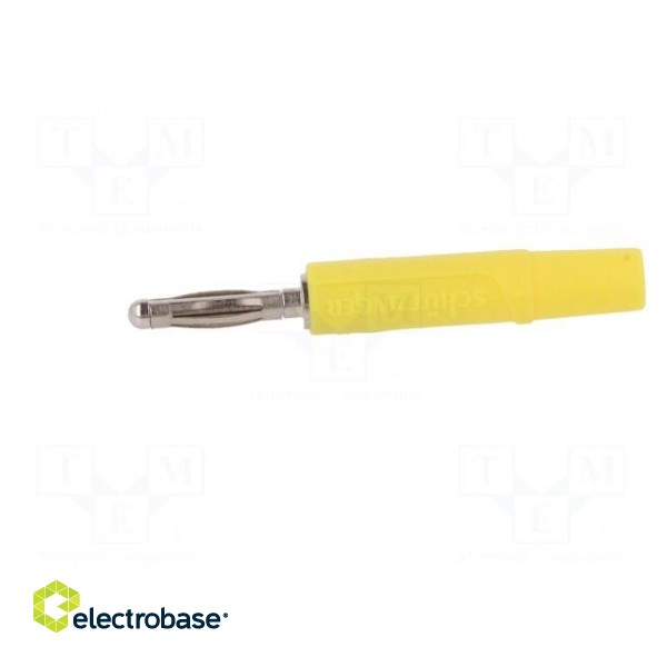 Plug | 2mm banana | 10A | 70VDC | yellow | Plating: nickel plated | Ø: 2mm image 3
