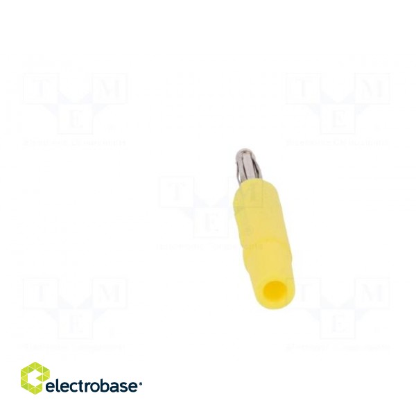 Plug | 2mm banana | 10A | 70VDC | yellow | Plating: nickel plated | Ø: 2mm фото 5