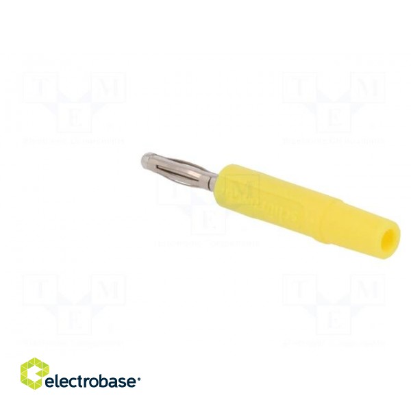 Plug | 2mm banana | 10A | 70VDC | yellow | Plating: nickel plated | Ø: 2mm image 4