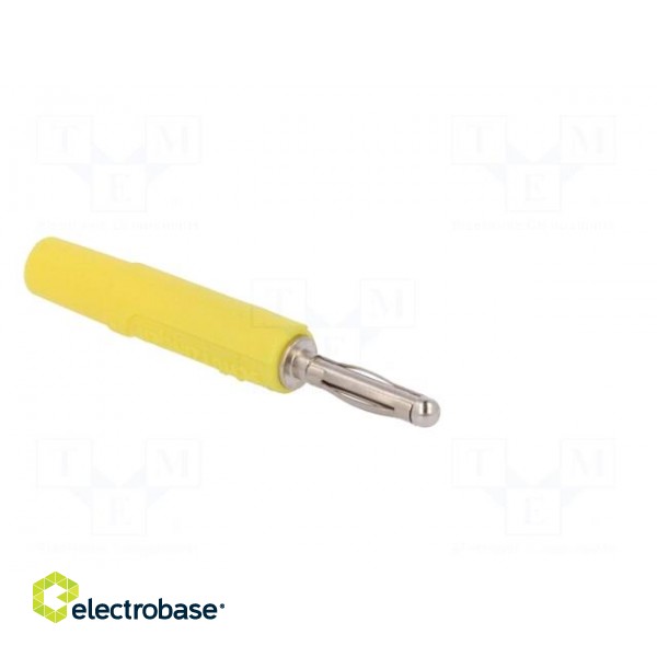 Plug | 2mm banana | 10A | 33VAC | 70VDC | yellow | nickel plated | Ø: 2mm image 8