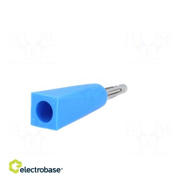 Plug | 2mm banana | 5A | blue | on cable | Connection: soldered image 6