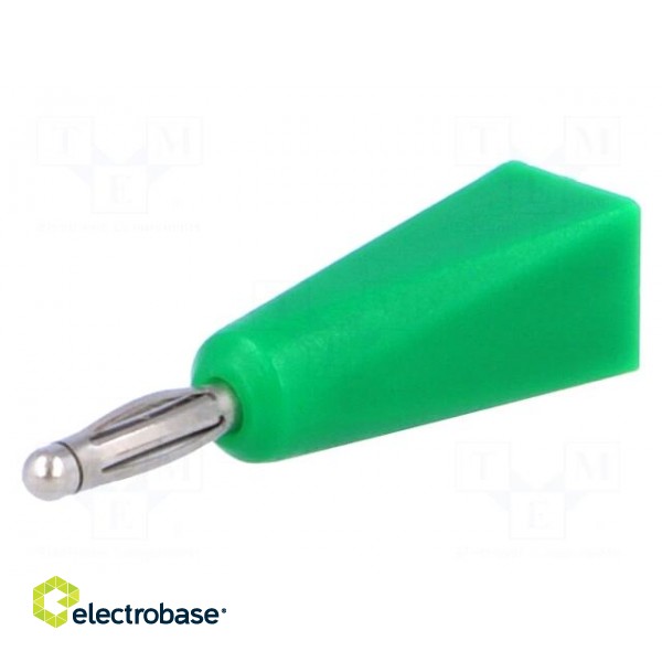 Plug | 2mm banana | 5A | green | Mounting: on cable фото 1