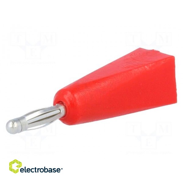 Plug | 2mm banana | 5A | red | Mounting: on cable фото 1