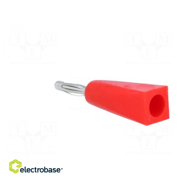 Plug | 2mm banana | 5A | red | Mounting: on cable фото 4