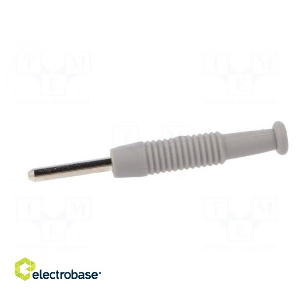 Plug | 2mm banana | 6A | 60VDC | grey | Plating: nickel plated | -25÷60°C image 3