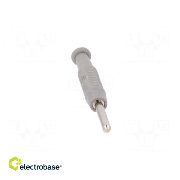 Plug | 2mm banana | 6A | 60VDC | grey | Plating: nickel plated | -25÷60°C фото 9