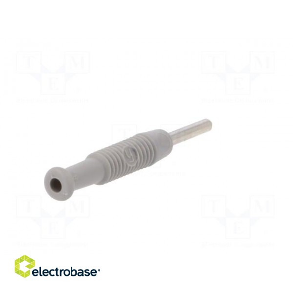 Plug | 2mm banana | 6A | 60VDC | grey | Plating: nickel plated | -25÷60°C image 6