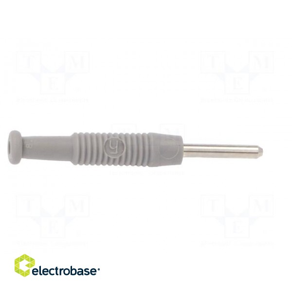Plug | 2mm banana | 6A | 60VDC | grey | Plating: nickel plated | -25÷60°C image 7