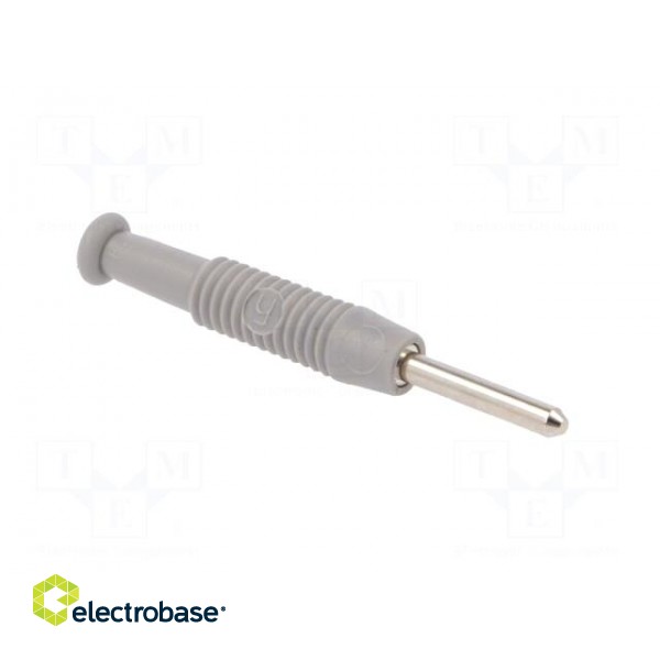 Plug | 2mm banana | 6A | 60VDC | grey | Plating: nickel plated | -25÷60°C image 8