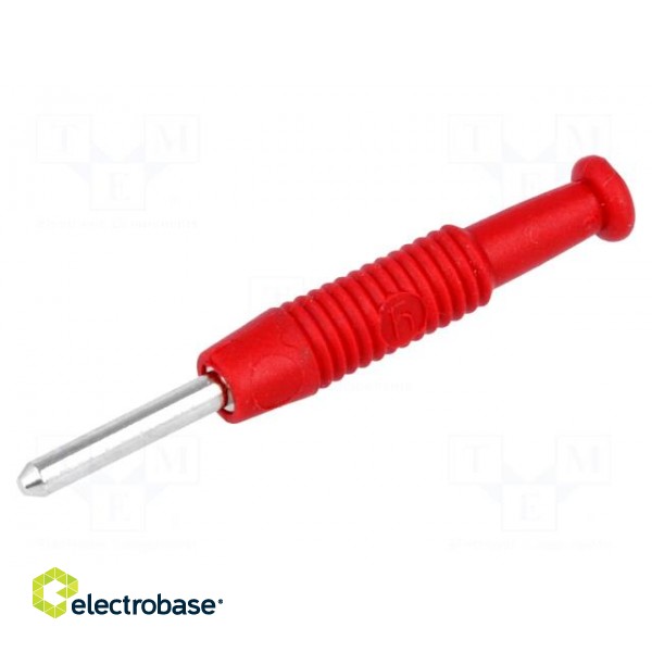 Plug | 2mm banana | 6A | 60VDC | red | Plating: nickel plated | -25÷60°C image 1