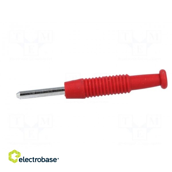 Plug | 2mm banana | 6A | 60VDC | red | Plating: nickel plated | -25÷60°C фото 3