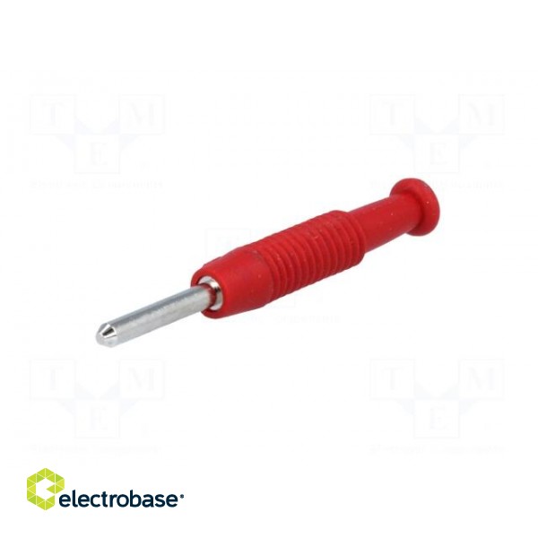 Plug | 2mm banana | 6A | 60VDC | red | Plating: nickel plated | -25÷60°C image 2